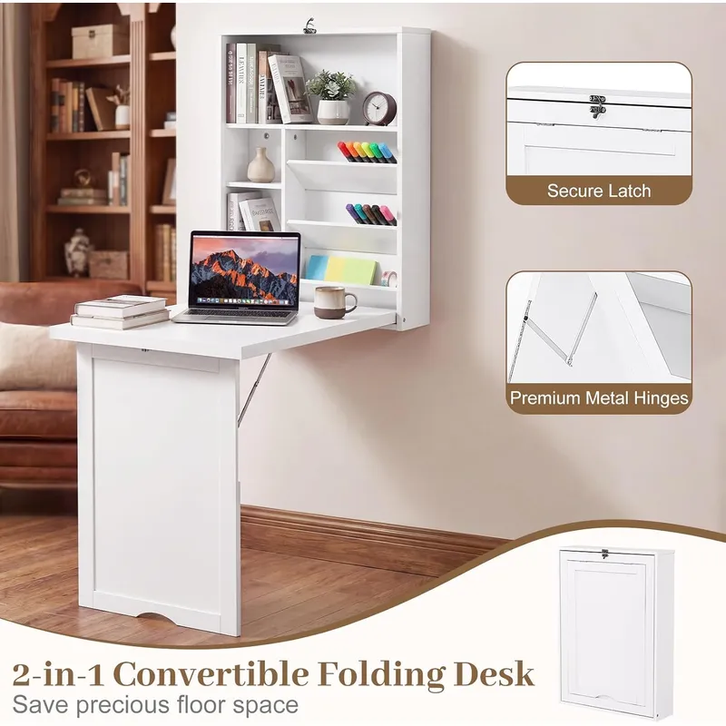 Multi-Function Computer Desk W - đánh giá và giá Wall Mounted Desk Fold